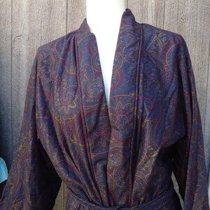 NOS Vintage Paisley Microdenier Towncraft  Robe Oldstock Blues